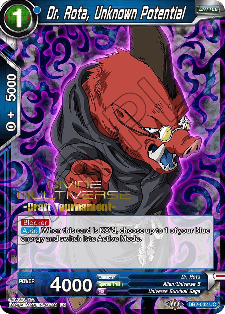 Dr Rota Unknown Potential Divine Multiverse Draft Tournament DB2-042 Tournament Promotion Cards Dragonball Super card