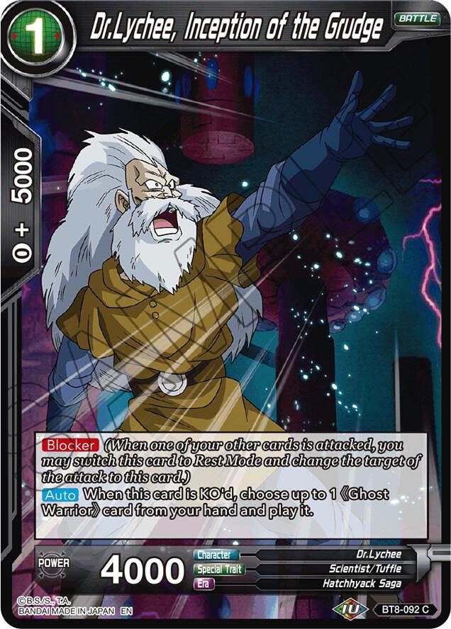 DrLychee Inception of the Grudge BT8-092 Malicious Machinations Dragonball Super card