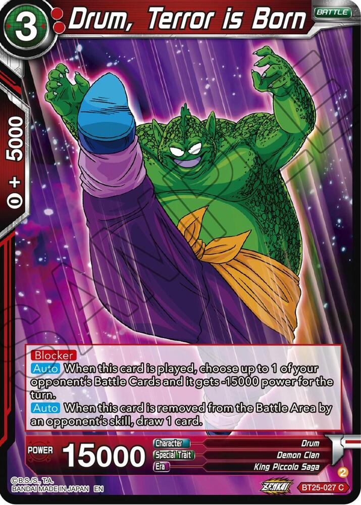 Drum Terror is Born BT25-027 Legend of the Dragon Balls Dragonball Super card
