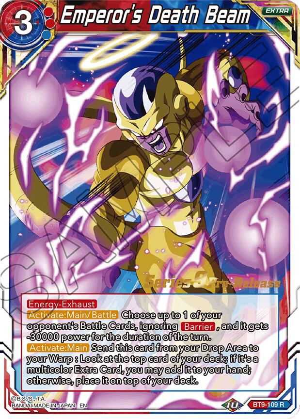 Emperors Death Beam BT9-109 Universal Onslaught Pre-Release Cards Dragonball Super card