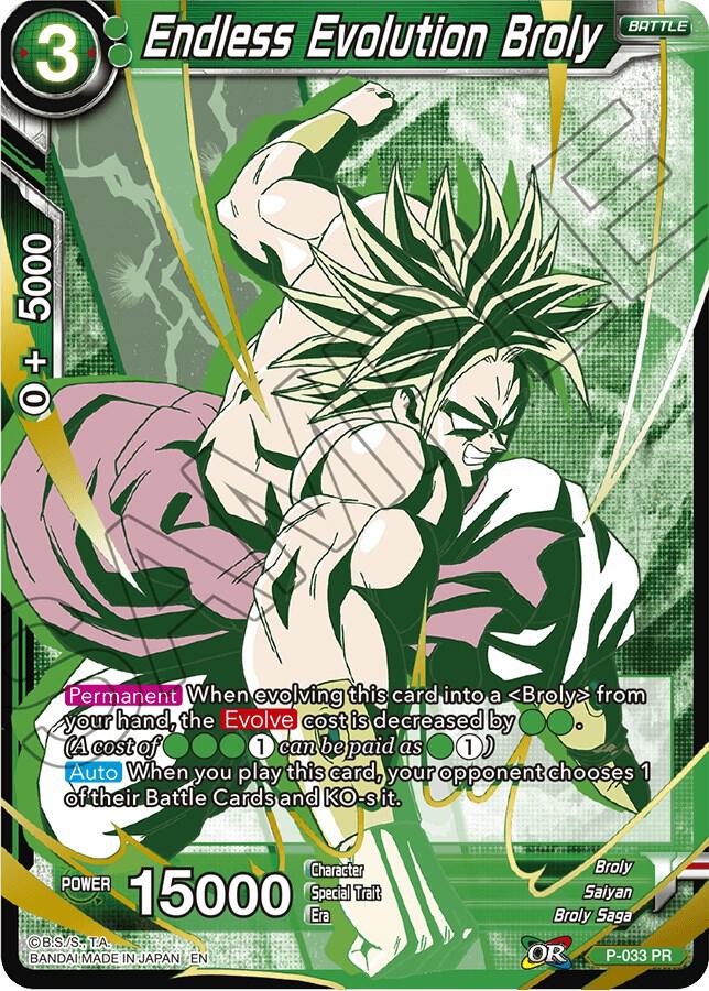 Endless Evolution Broly Alternate Art Foil P-033 Special Anniversary Set Dragonball Super card