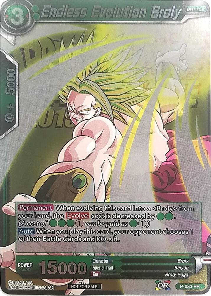 Endless Evolution Broly Metallic Foil Event Pack 2018 P-033 Promotion Cards Dragonball Super card