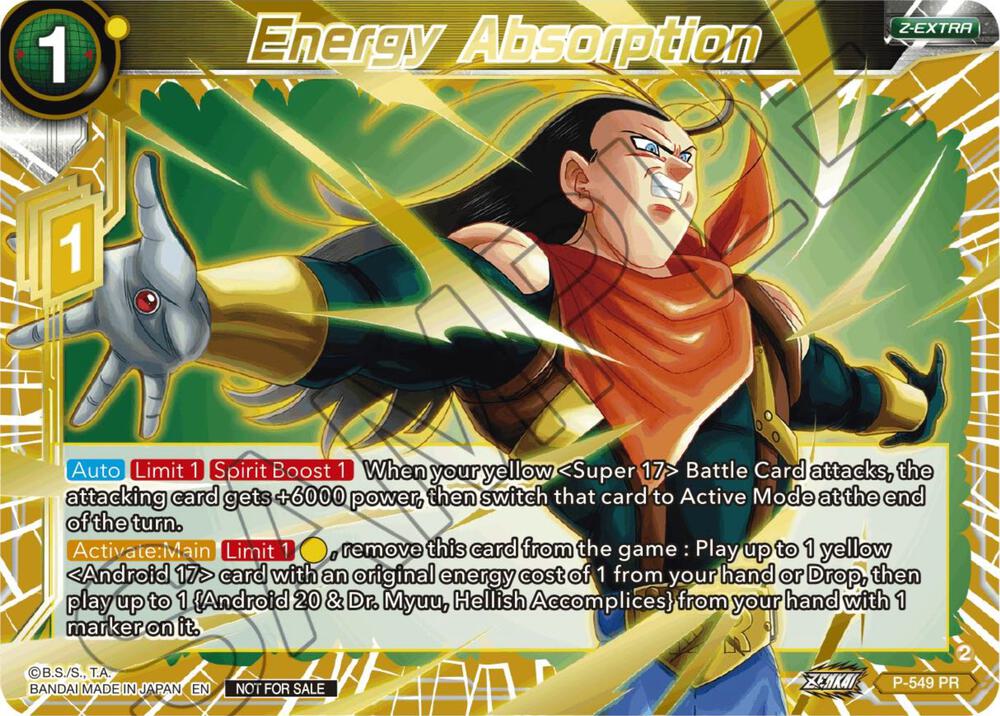 Energy Absorption Championship Z Extra Card Pack 2023 Gold Stamped P-549 Tournament Promotion Cards Dragonball Super card