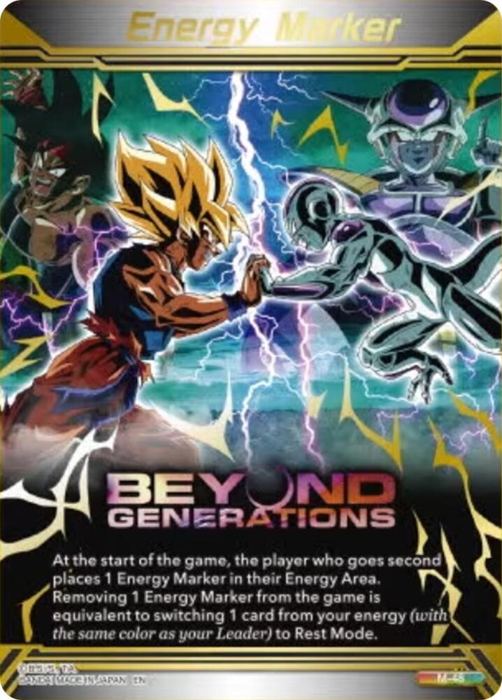 Energy Marker Beyond Generations Gold Stamped M-48 Three Glorious Fighters Dragonball Super card