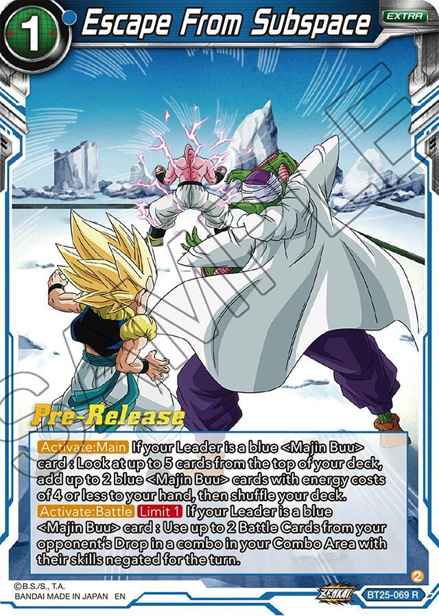 Escape From Subspace BT25-069 Legend of the Dragon Balls Pre-Release Cards Dragonball Super card