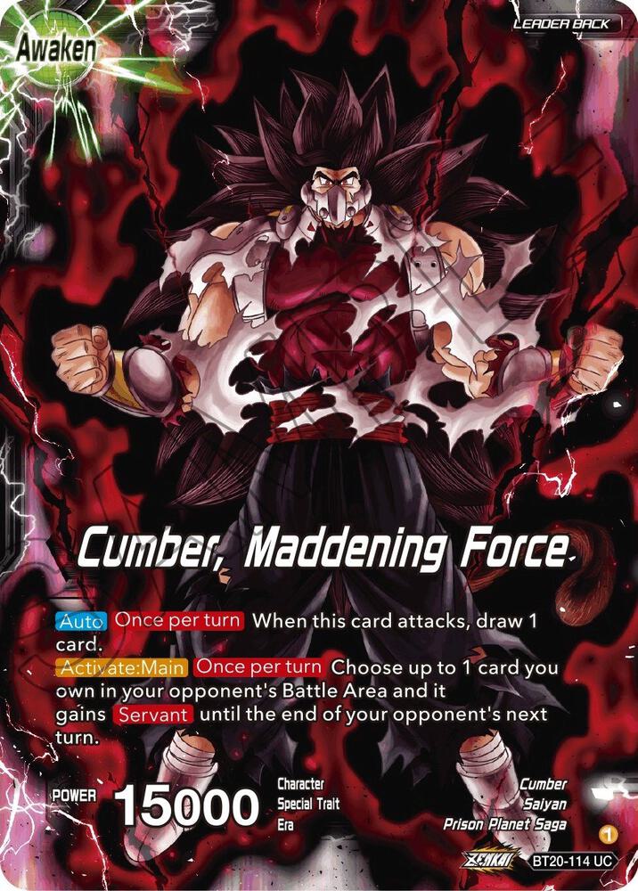 Evil Saiyan Cumber Maddening Force BT20-114 Power Absorbed Dragonball Super card