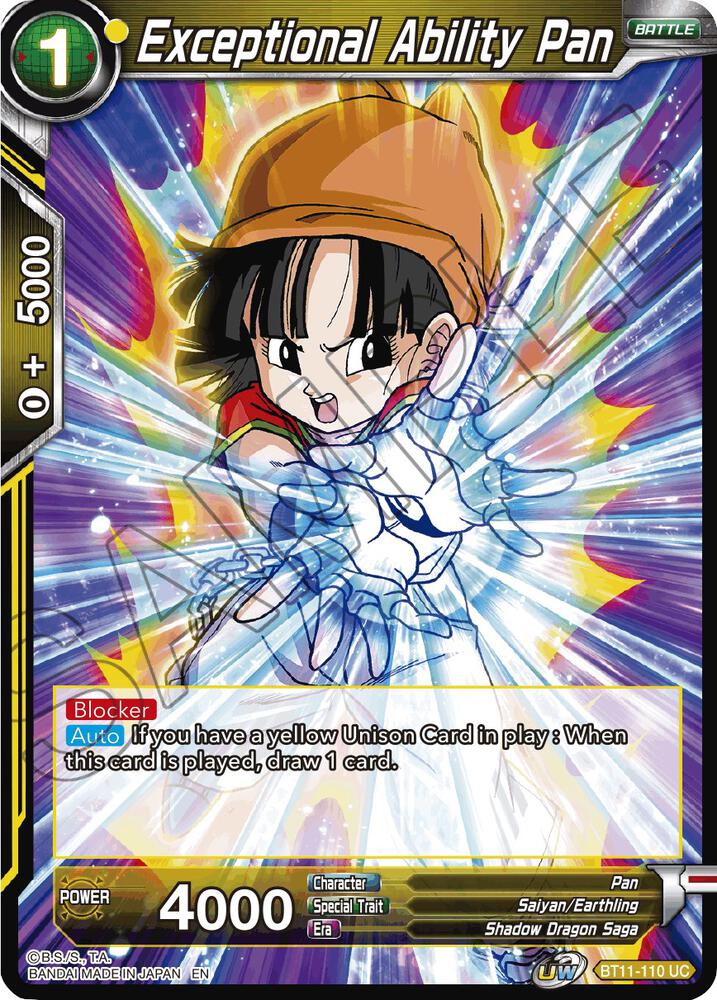 Exceptional Ability Pan Foil BT11-110 Vermilion Bloodline Dragonball Super card