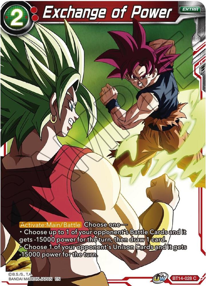 Exchange of Power Foil BT14-028 Cross Spirits Dragonball Super card