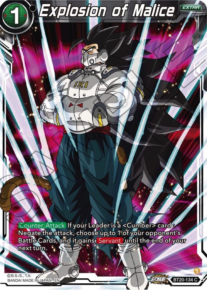 Explosion of Malice BT20-134 Power Absorbed Dragonball Super card