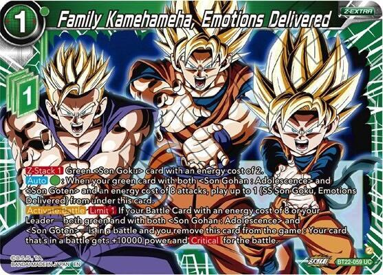 Family Kamehameha Emotions Delivered Foil BT22-059 Critical Blow Dragonball Super card