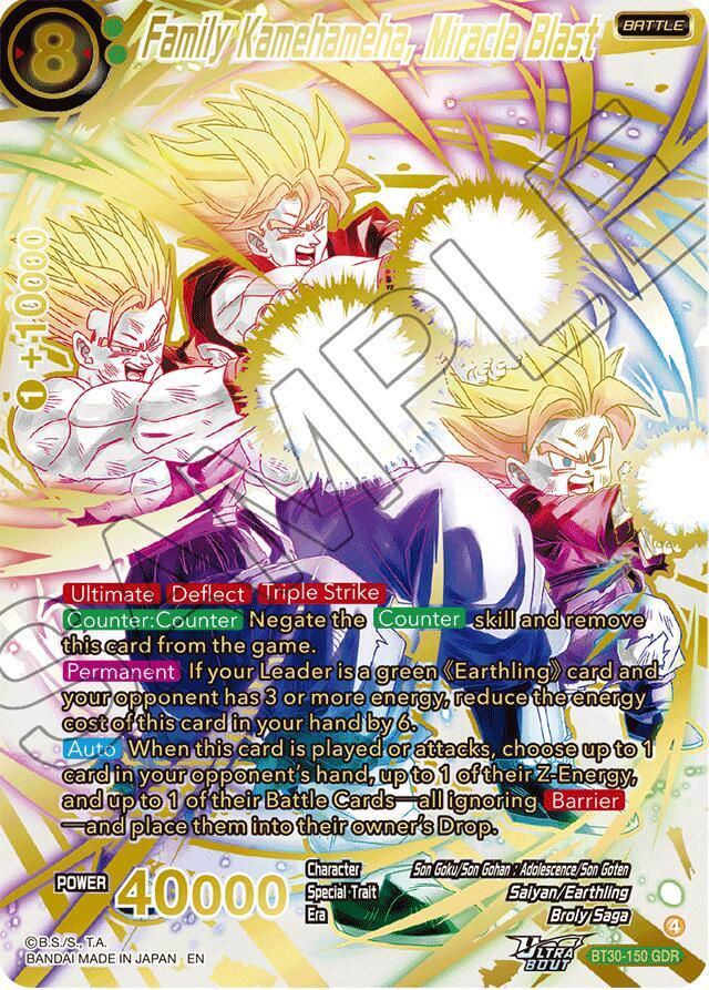 Family Kamehameha Miracle Blast GDR BT30-150 Three Glorious Fighters Dragonball Super card