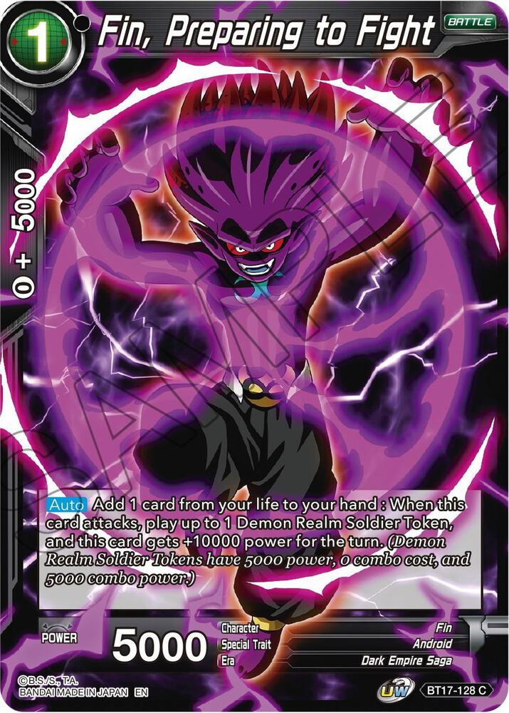 Fin Preparing to Fight BT17-128 Ultimate Squad Dragonball Super card