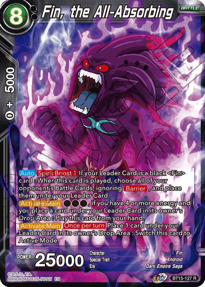 Fin the All Absorbing Foil BT15-127 Saiyan Showdown Dragonball Super card