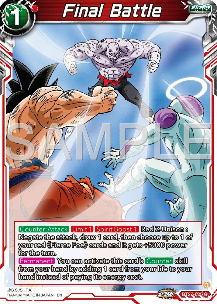 Final Battle BT27-025 History of Z Dragonball Super card