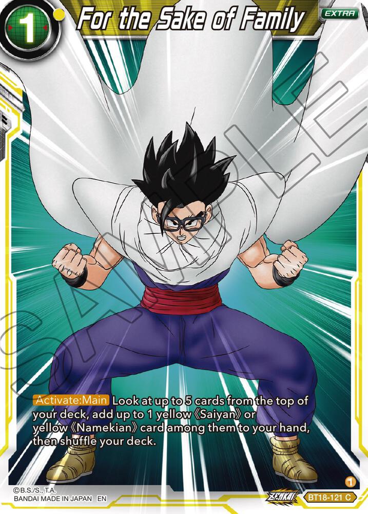 For the Sake of Family Foil BT18-121 Dawn of the Z-Legends Dragonball Super card