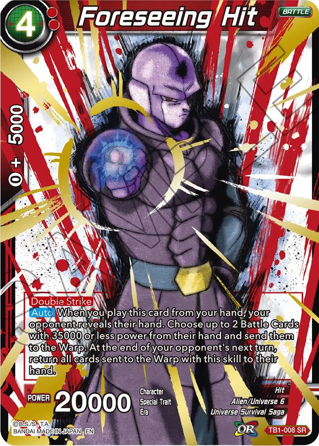 Foreseeing Hit Alternate Art TB1-008 Special Anniversary Set Dragonball Super card