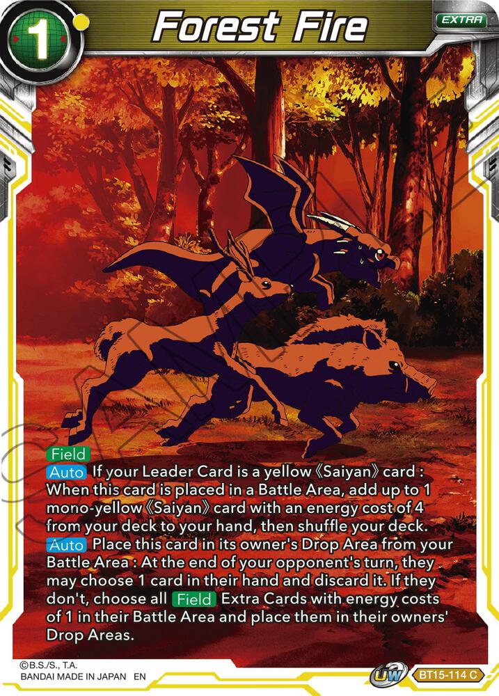 Forest Fire Foil BT15-114 Saiyan Showdown Dragonball Super card