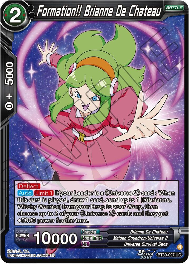 Formation Brianne De Chateau BT30-097 Three Glorious Fighters Dragonball Super card