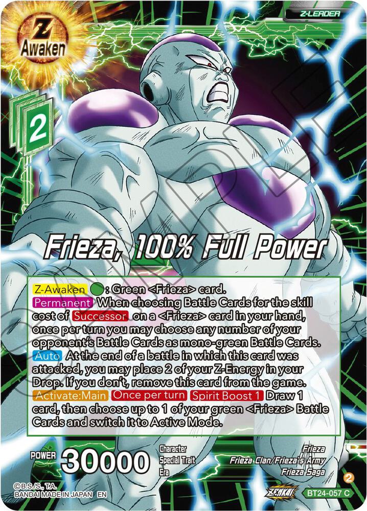 Frieza 100pct Full Power Foil BT24-057 Beyond Generations Dragonball Super card