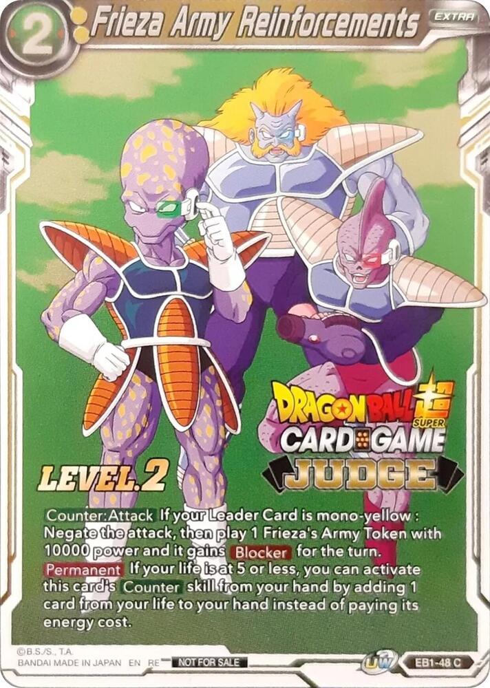 Frieza Army Reinforcements Level 2 Judge EB1-48 Tournament Promotion Cards Dragonball Super card