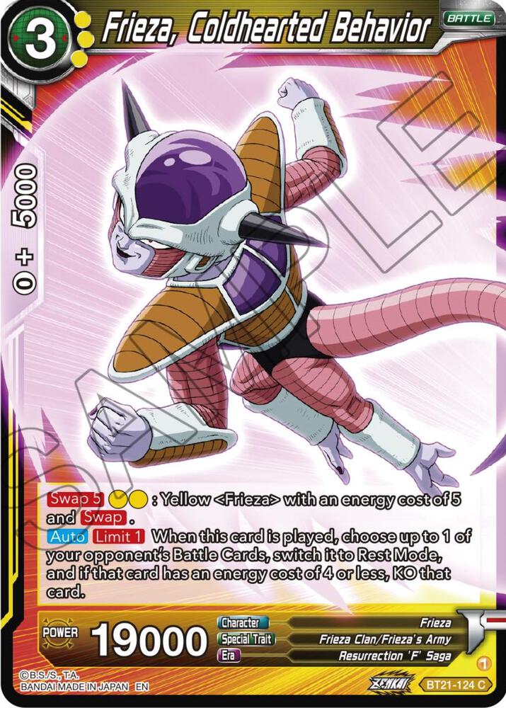 Frieza Coldhearted Behavior Foil BT21-124 Wild Resurgence Dragonball Super card