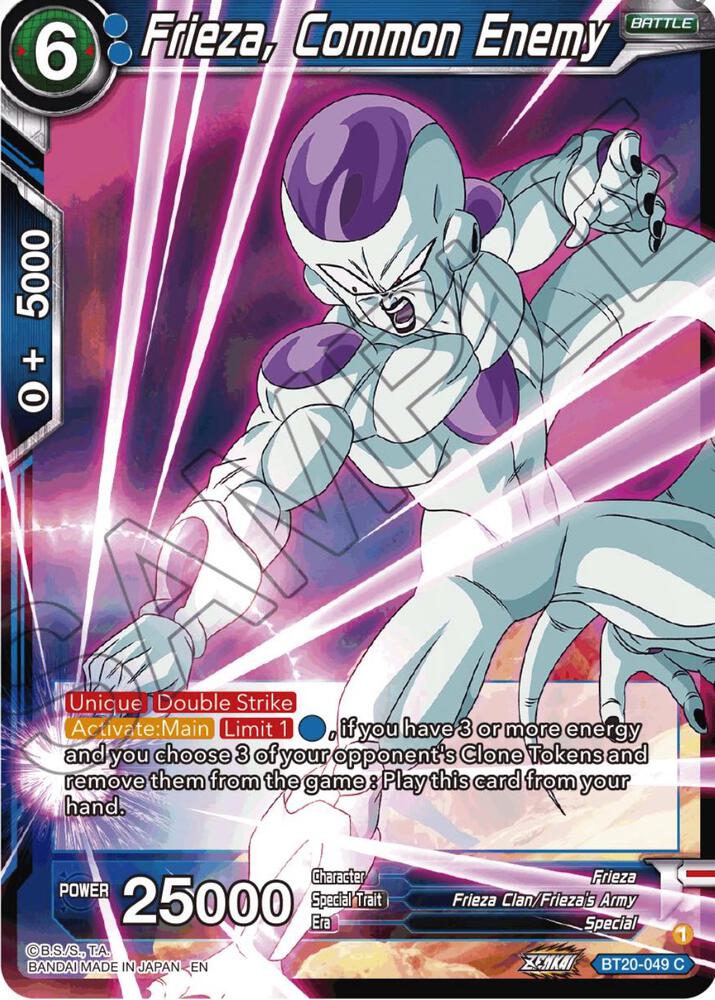 Frieza Common Enemy Foil BT20-049 Power Absorbed Dragonball Super card