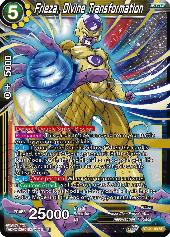 Frieza Divine Transformation BT12-100 Vicious Rejuvenation Dragonball Super card