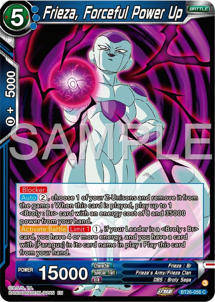 Frieza Forceful Power Up BT26-056 Ultimate Advent Dragonball Super card