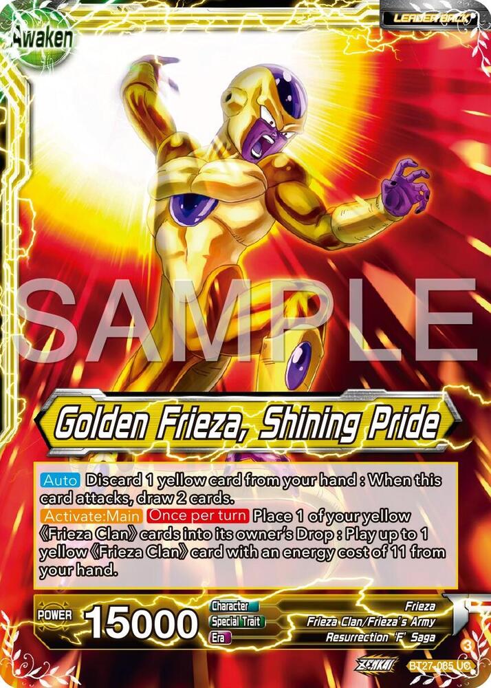 Frieza Golden Frieza Shining Pride BT27-065 History of Z Dragonball Super card
