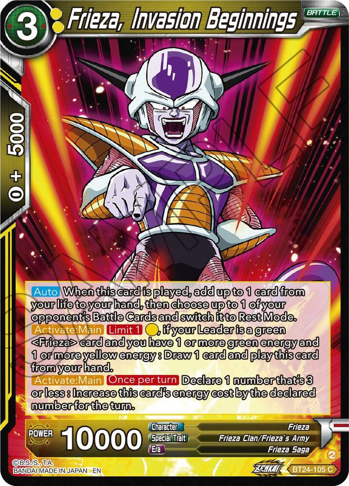 Frieza Invasion Beginnings Foil BT24-105 Beyond Generations Dragonball Super card