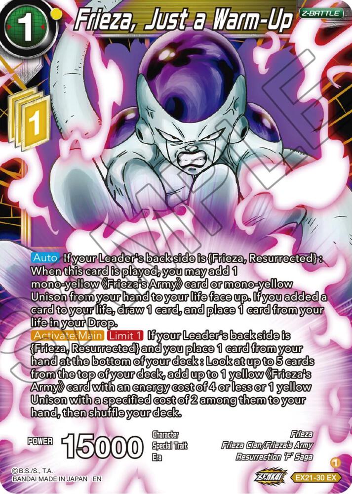 Frieza Just a Warm Up Foil EX21-30 5th Anniversary Set Dragonball Super card