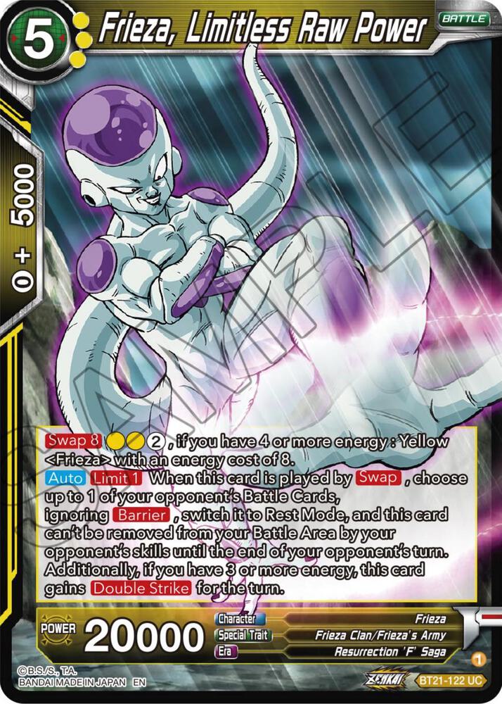 Frieza Limitless Raw Power BT21-122 Wild Resurgence Dragonball Super card