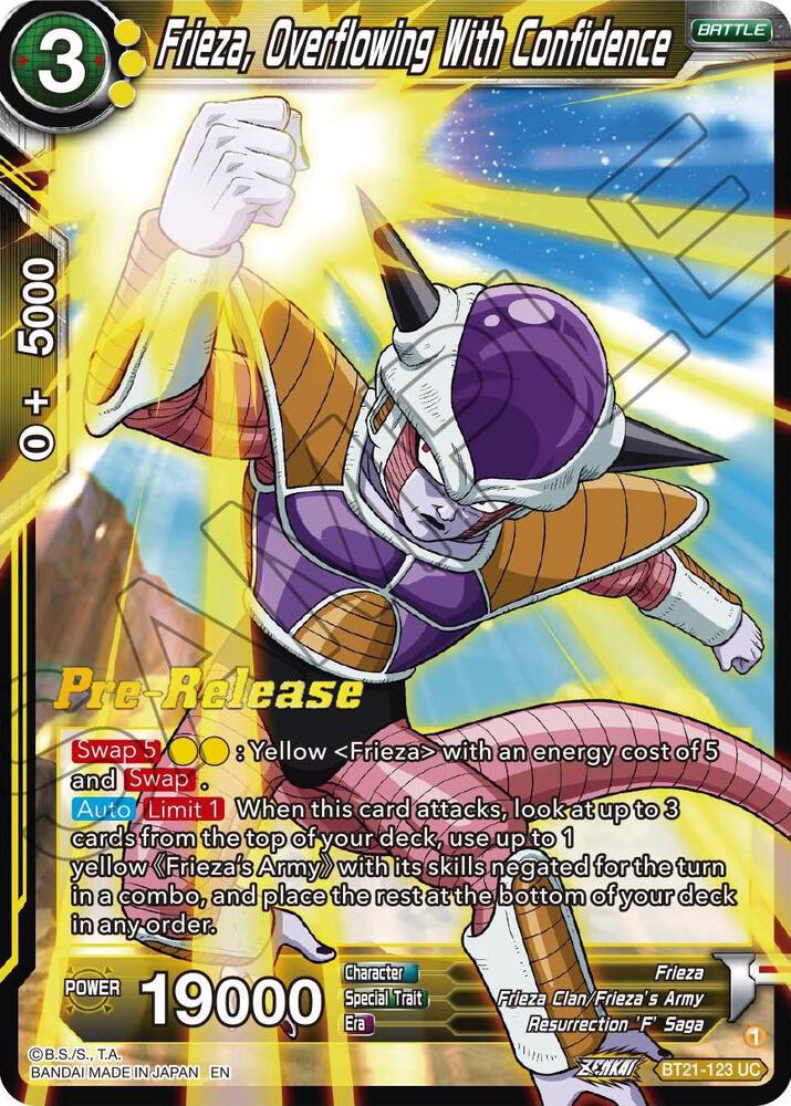 Frieza Overflowing With Confidence BT21-123 Wild Resurgence Pre-Release Cards Dragonball Super card