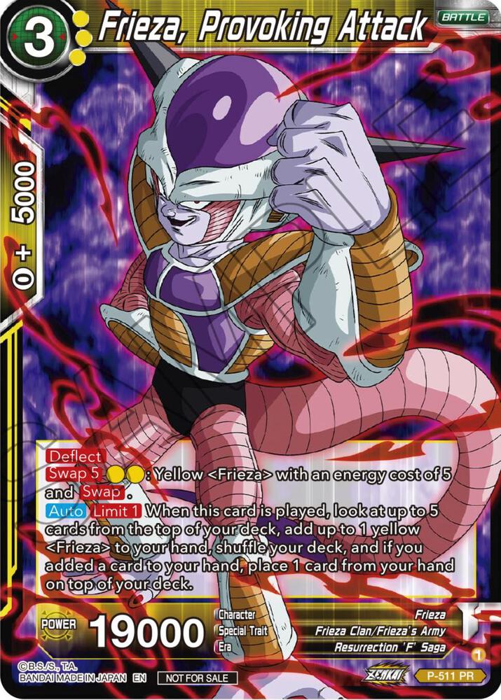 Frieza Provoking Attack Zenkai Series Tournament Pack Vol4 P-511 Tournament Promotion Cards Dragonball Super card