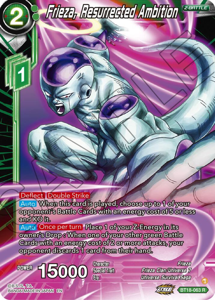 Frieza Resurrected Ambition Foil BT18-063 Dawn of the Z-Legends Dragonball Super card