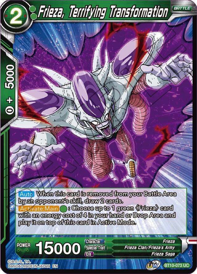 Frieza Terrifying Transformation BT10-073 Rise of the Unison Warrior Dragonball Super card