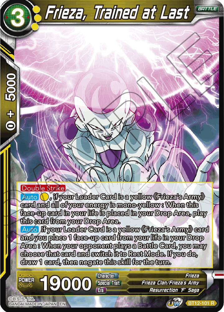 Frieza Trained at Last Foil BT12-101 Vicious Rejuvenation Dragonball Super card