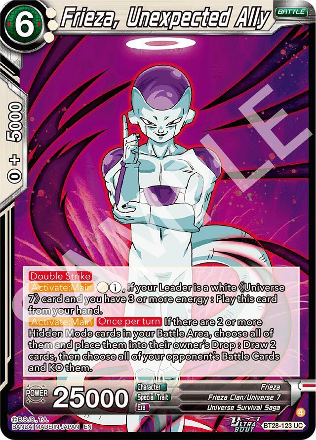 Frieza Unexpected Ally BT28-123 Prismatic Clash Dragonball Super card