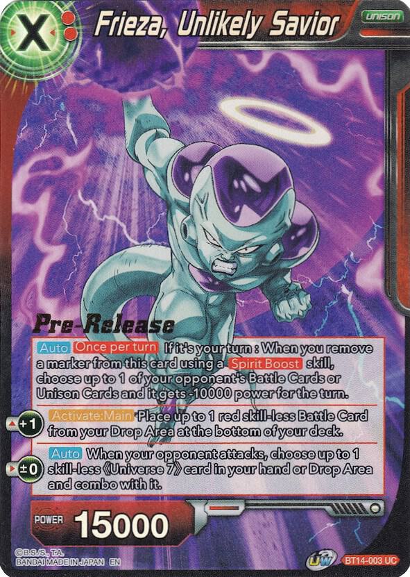 Frieza Unlikely Savior BT14-003 Cross Spirits Pre-Release Cards Dragonball Super card