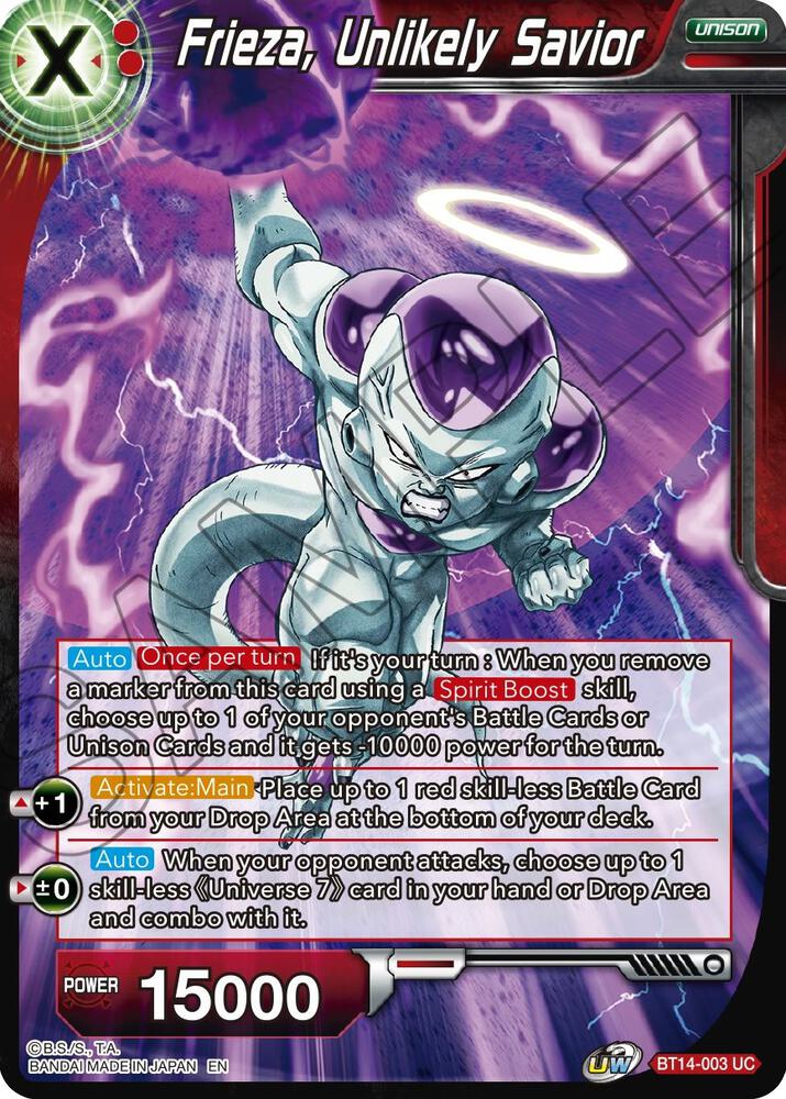 Frieza Unlikely Savior Foil BT14-003 Cross Spirits Dragonball Super card