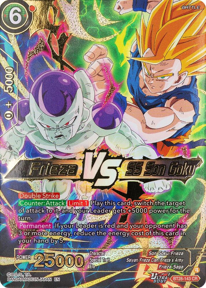 Frieza VS SS Son Goku BT28-143 Prismatic Clash Dragonball Super card