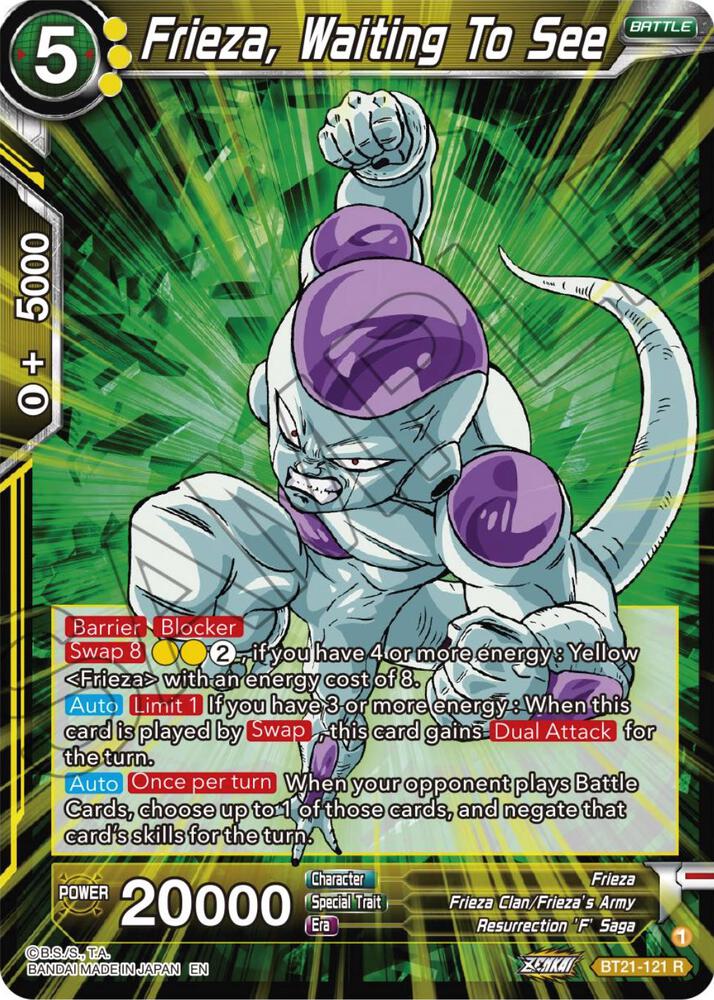 Frieza Waiting To See Foil BT21-121 Wild Resurgence Dragonball Super card