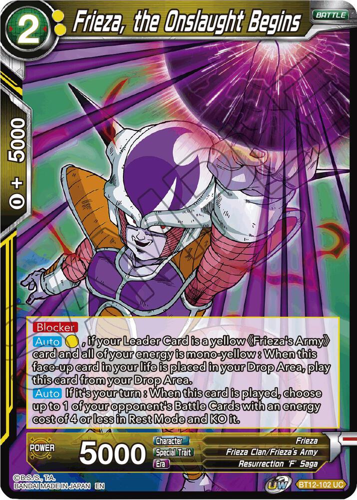 Frieza the Onslaught Begins Foil BT12-102 Vicious Rejuvenation Dragonball Super card