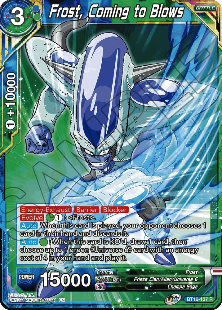 Frost Coming to Blows Foil BT16-137 Realm of the Gods Dragonball Super card