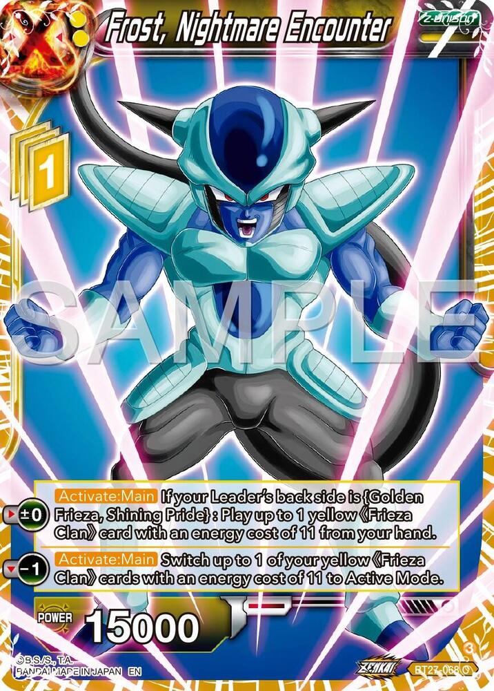 Frost Nightmare Encounter BT27-068 History of Z Dragonball Super card