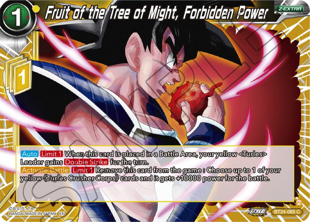 Fruit of the Tree of Might Forbidden Power Foil BT24-085 Beyond Generations Dragonball Super card