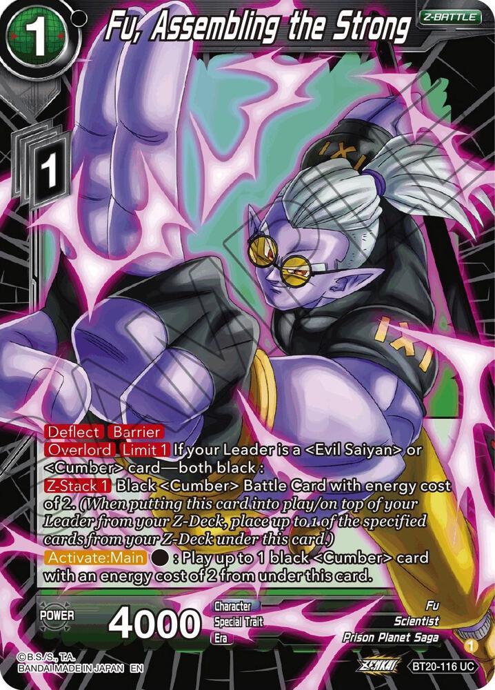 Fu Assembling the Strong Foil BT20-116 Power Absorbed Dragonball Super card