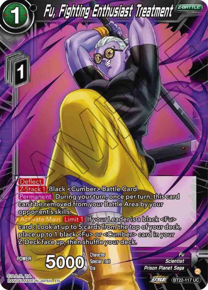 Fu Fighting Enthusiast Treatment BT22-117 Critical Blow Dragonball Super card