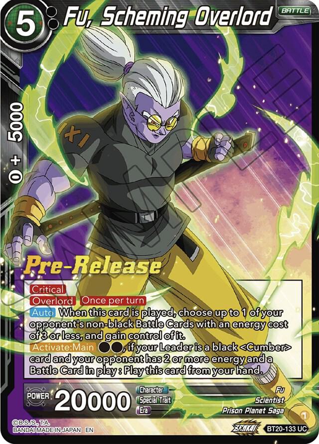 Fu Scheming Overlord BT20-133 Power Absorbed Pre-Release Cards Dragonball Super card
