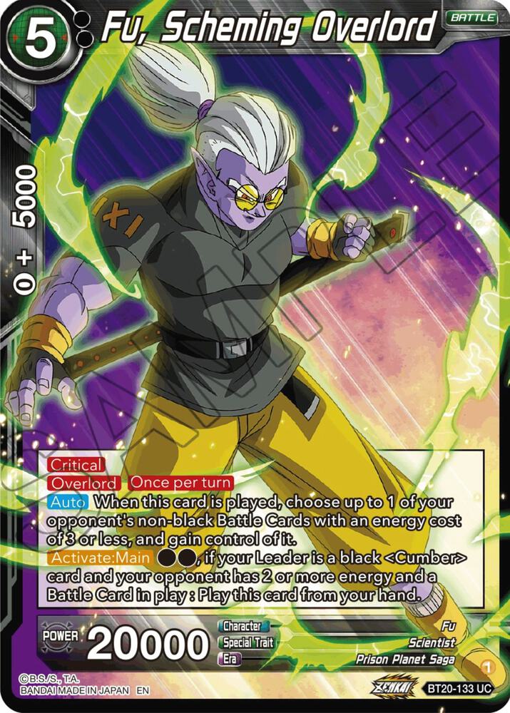 Fu Scheming Overlord BT20-133 Power Absorbed Dragonball Super card